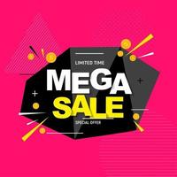 Abstract mega sale poster vector