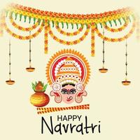 ilustración vectorial de un fondo para la feliz celebración navratri vector