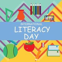ilustración vectorial de un fondo para el día internacional de la alfabetización