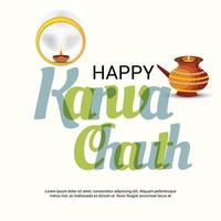 Ilustración vectorial de un fondo para el festival indio de karwa chauth celebración vector