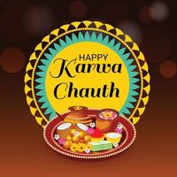 Vector illustration of a Background for indian festival of karwa chauth celebration