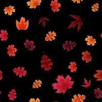 Autumn Falling Leaves Seamless Pattern Background vector