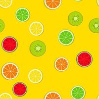 Abstract Seamless Pattern Background with Fresh Fruits vector