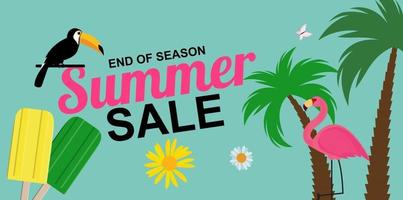 End of season Summer sale poster background vector