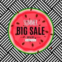 Abstract Summer Sale Background with Watermelon vector