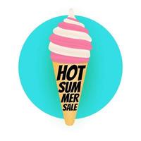 Hot Summer sale poster background with Ice Cream vector