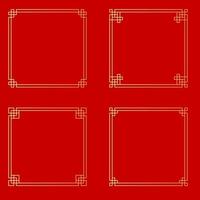 Abstract Chinese style golden frame collection set vector