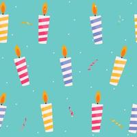 Happy Birthday Seamless Pattern Background with Candles vector