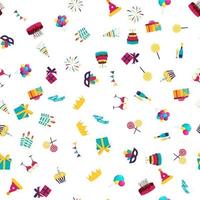 Cute Birthday Seamless Pattern Background with Cake vector