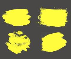 Dirty artistic yellow splash brush strokes vector