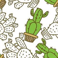 Cactus Pattern Seamless Vector Template