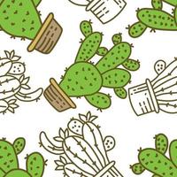 Cactus Pattern Seamless Vector Template