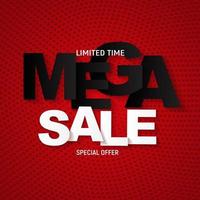 Abstract mega sale poster vector