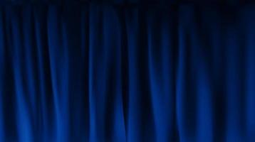 Realistic colorful blue velvet curtain folded vector