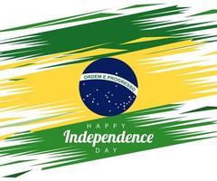 brazil happy independece day celebration with flag painted vector