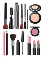 make up cosmetics in white background vector