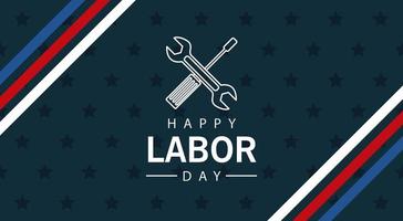 happy labor day celebration with wrench and screwdriver crossed vector