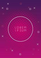 vivid paint pink colors with circular frame background vector