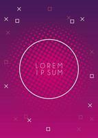 vivid paint pink colors with circular frame background vector