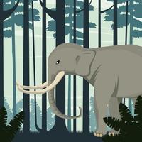 big strong elephant in the jungle wild nature scene vector