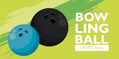 bowling sport balls equipment icons vector