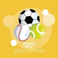 set of sports balls equipment icons vector