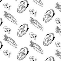 set vegetables pattern background icons vector