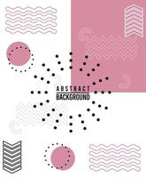 abstract lettering in white and pink memphis background vector