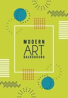 modern art lettering in green memphis background vector