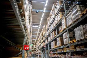 Warehouse aisle in an IKEA store photo