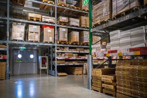 Emergency exit in IKEA warehouse photo