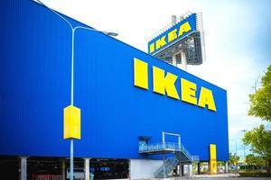 IKEA furniture company logo on building exterior photo