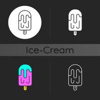 Fruit juice ice pop dark theme icon vector