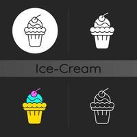 Soft serve dark theme icon vector