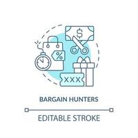 Bargain hunters concept icon vector