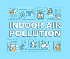 banner de conceptos de palabra de contaminación del aire interior vector