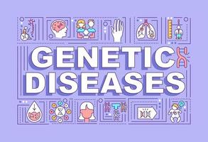 Genetic diseases word concepts banner vector