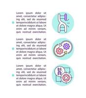 Replacing or inactivating mutated genes concept line icons with text vector