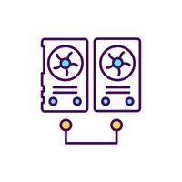 Data center RGB color icon vector