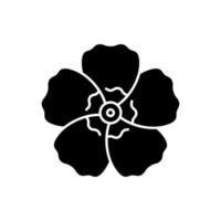 Hibiscus syriacus black glyph icon vector