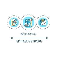 Particle pollution concept icon vector