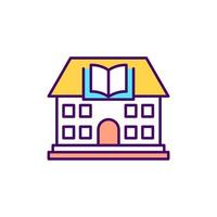 Library building RGB color icon vector