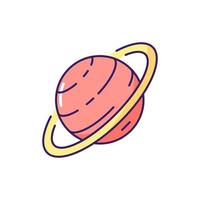 Saturn RGB color icon vector