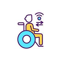 Digital inclusion for disabled people RGB color icon vector