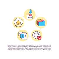 Distribution and digital transmission concept line icons with text vector