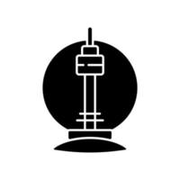 N Seoul tower black glyph icon vector