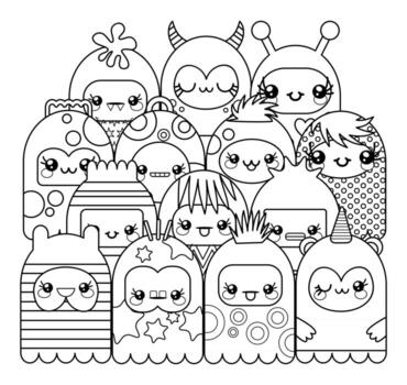 Coloring Monster Page vector