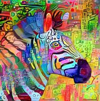 Zebra Abstract Impressionist Portrait Painting vector