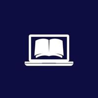 book and laptop vector icon