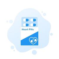 Heart pills vector icon